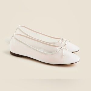 J. Crew Mesh Round Toe Classic Ballet Flats 9.5 Summer Linen $158 NEW IN BOX